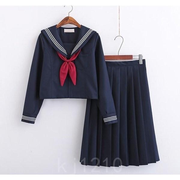 セーラー服制服学生服コスプレ衣装スクールウェア3点セットプリーツスカートJK入学式卒業式イベント半袖/長袖全店2枚