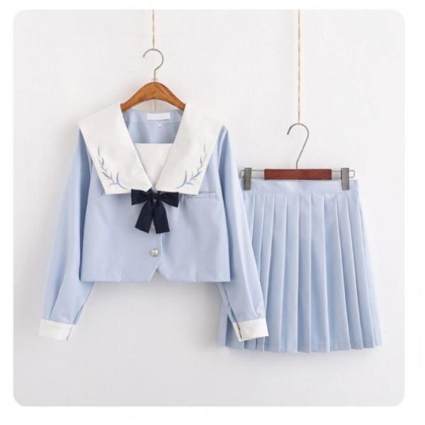 セーラー服 長袖 半袖 水色 ブルーの蝶結び JK制服 日常服 コスプレ 高校生 可愛い jk制服 仮装 可愛い 清純