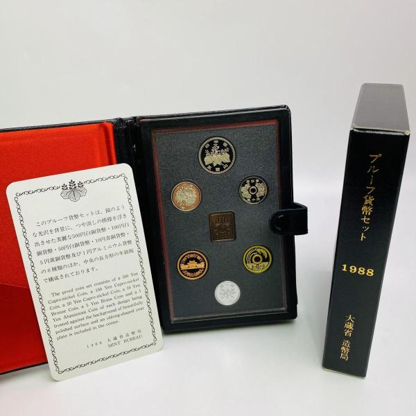 通常1988プルーフ貨幣セット 昭和63年 Proof Set 年銘板 鏡面