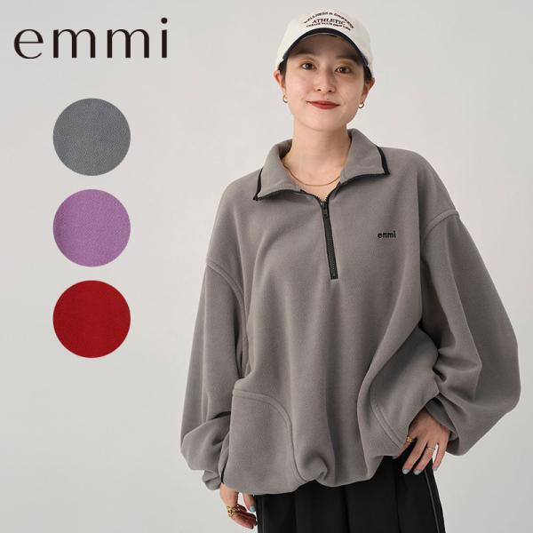 emmi エミ トップス ecoフリースハーフジッププルオーバー 13WCT255012
