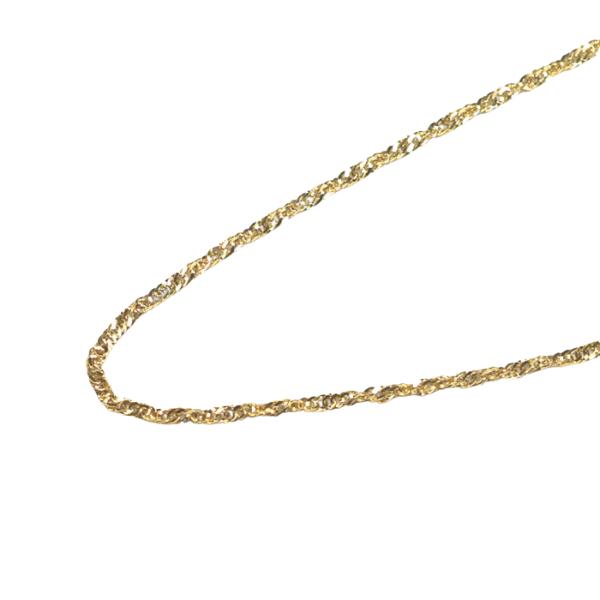 【18金】K18スクリュー中空チェーン／45cm／ゴールド／チェーン単品 K18 18金 ゴールド 中空スクリューチェーン 45cm 線幅2.0mm 新品未使用