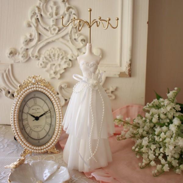 アクセサリースタンド ホワイト ドレス トルソー 可愛い ジュエリー