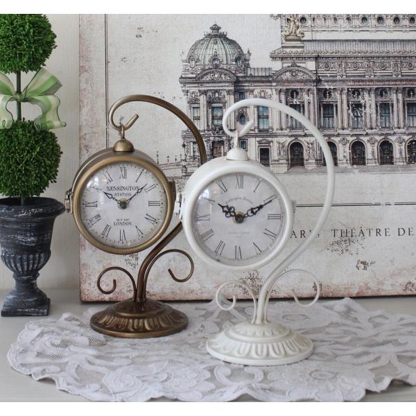 アンティークな両面置時計 オフホワイト ブロンズ テーブルクロック 可愛い アンティーク風 シャビーシック フレンチカントリー テーブルクロック アンテ Ak 79 Style Rococo 通販 Yahoo ショッピング