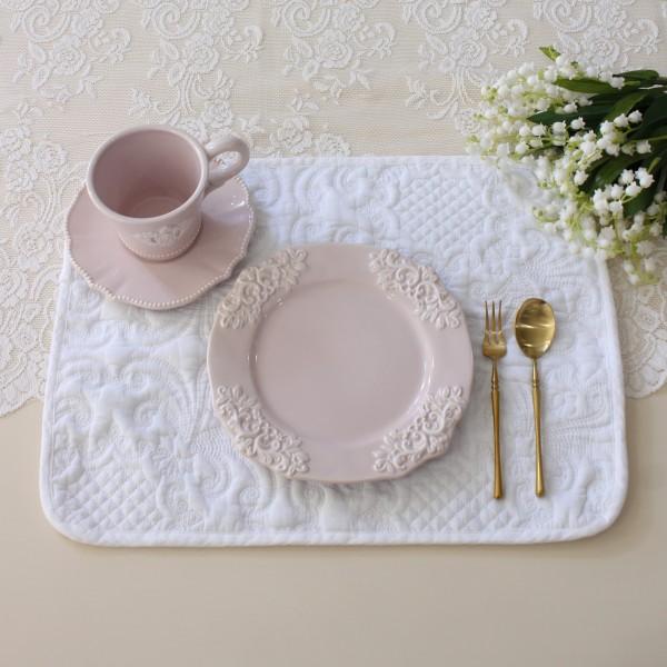 ホワイトキルト ランチョンマット ホワイト 30×40 キルトマット