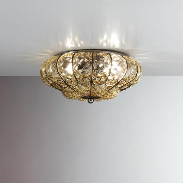 シーリングライト ガラス イタリア製 ムラノガラス アンバー