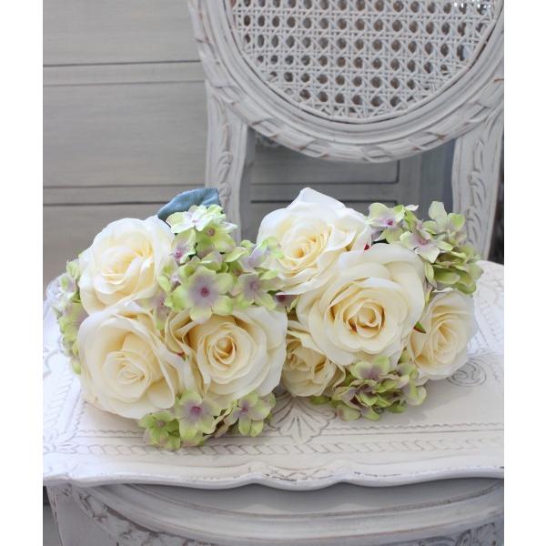 ペッシェローズ ハイドブーケ ７本タイプ ホワイト グリーン系 シルクフラワー アーティフィシャルフラワー 花束 薔薇 造花 紫陽花 かわいい インテリア アンテ Co 21 Style Rococo 通販 Yahoo ショッピング