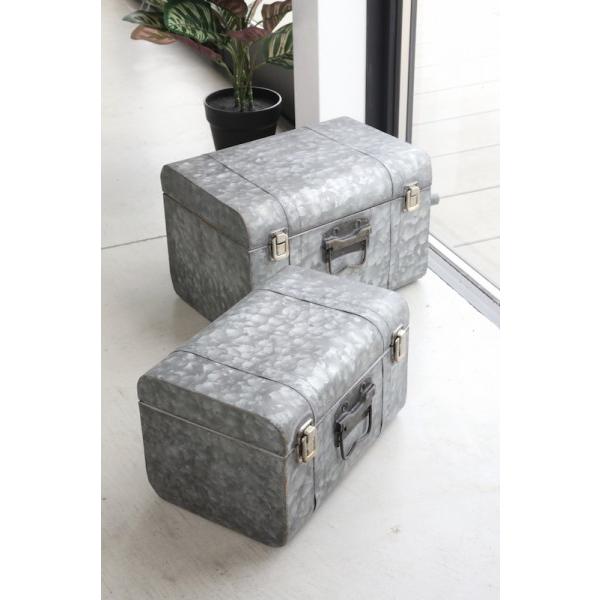 ブリキ トランクボックス 収納ボックス2個セット ブリキ トランクボックス 収納ボックス2個セット