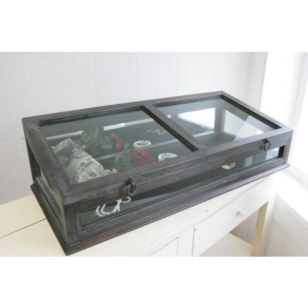 アンティークガラスケース店舗什器ショーケースキュリオケース