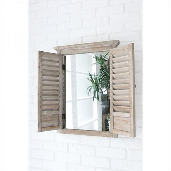 ルーバーミラー 壁掛けミラー ゴルド Lサイズ 窓 ミラー 鏡 ウォール