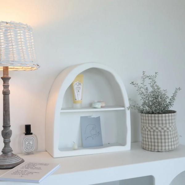 ウォールラック ホワイト ラック 飾り棚 白 棚 CAVE アーチラック 小物