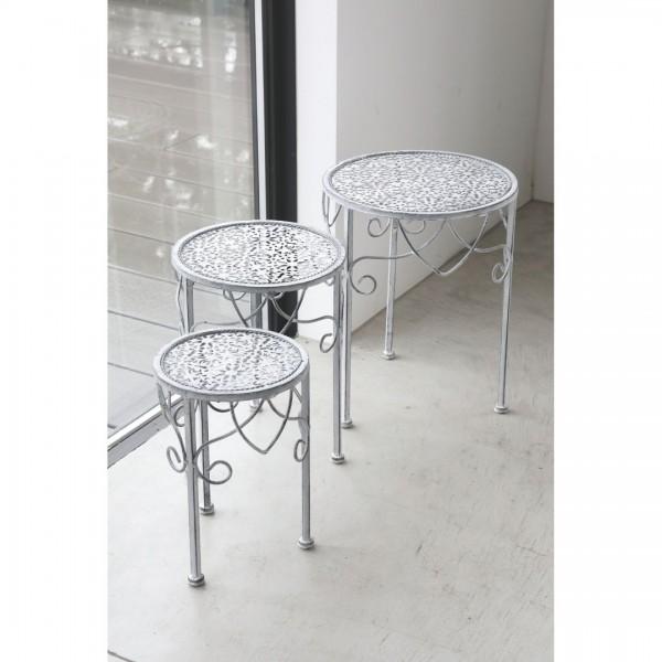 フラワースタンド ラウンドスタンド 3点セット 花台 グレー