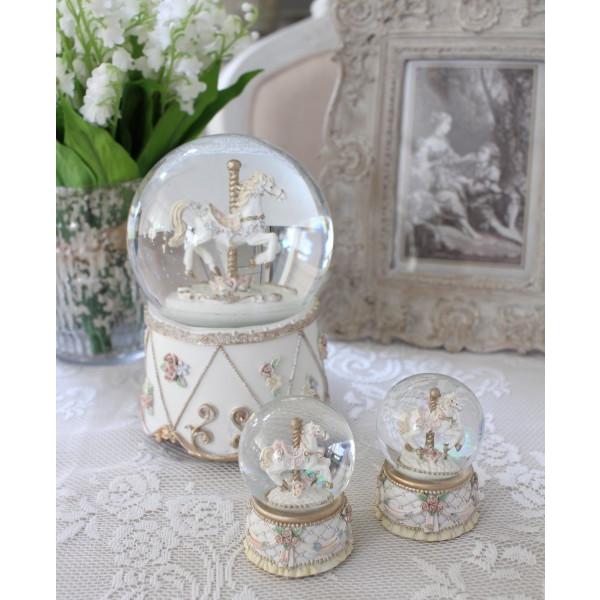 スノードーム オルゴール ロイヤルカルーセル 8370 木馬 スノー