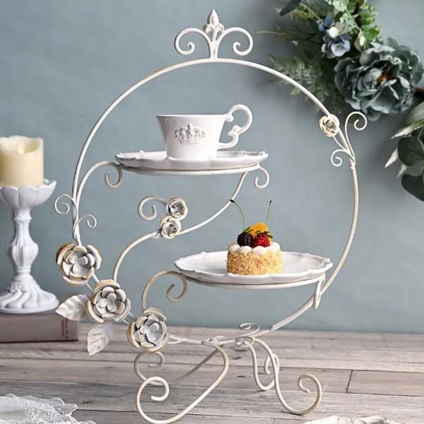 プレートホルダー ケーキスタンド 2段 アフタヌーンティースタンド 2