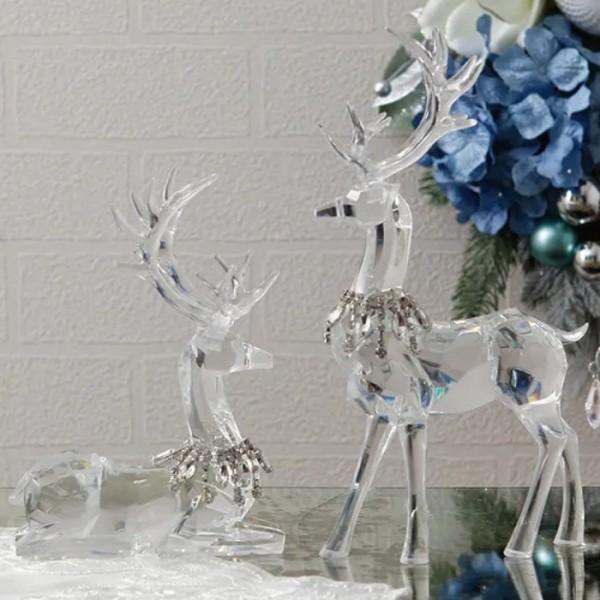 クリスマス 置物 トナカイ オブジェ アクリルディア ジュエル