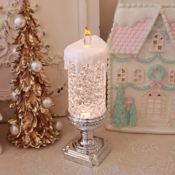 SALE30%OFF) クリスマス スノードーム LEDキャンドル 置物 電動