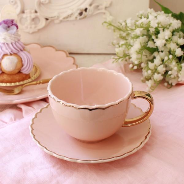 カップ＆ソーサー ピンク ティーカップ 磁器 可愛い マチルドエム