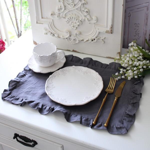 フリル ランチョンマット 麻 グレー リネン 長方形 プレースマット フリルランチョンマット ドイリー ナプキン シャビーシック フレンチシャビー 可愛い アンテ Rcc 09 Style Rococo 通販 Yahoo ショッピング