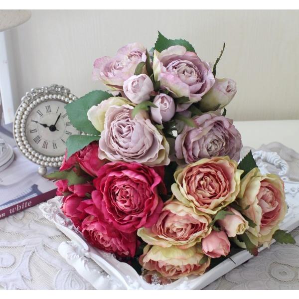 アンティークなガーデンローズブーケ ピンクグリーン ビューティー ラベンダー アンティーク風 シック 大人カラー 薔薇 紫陽花 造花 シルクフラワー アーティ Sr 244 Style Rococo 通販 Yahoo ショッピング