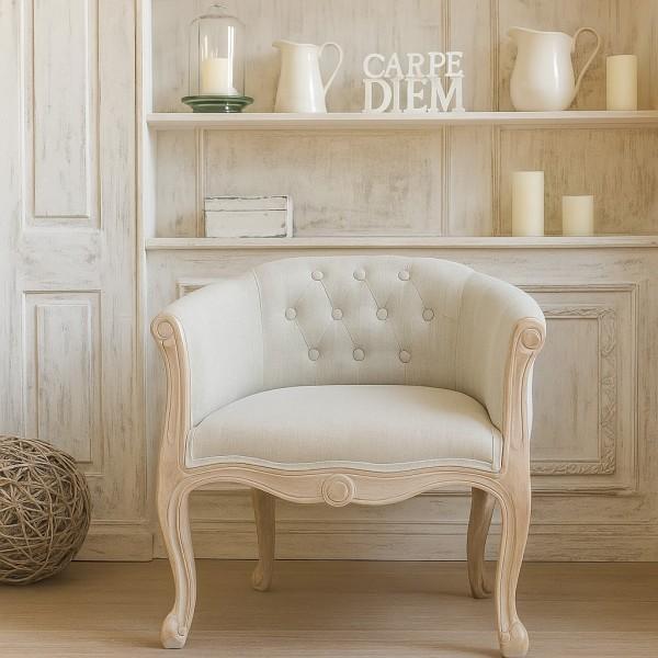 一人掛けソファ アームチェア ベージュ ファブリックチェア 椅子 azu