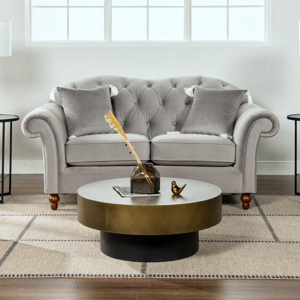 新品ジェニファーテイラー2PソファLa Rosa 865 Velour Gray