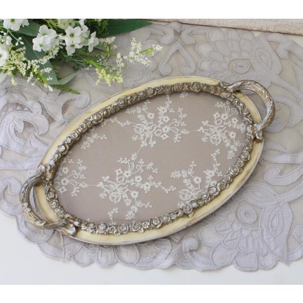 ディスプレイトレー アクセサリートレイ 小物入れ 飾り台 レース