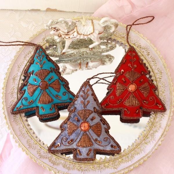 SALE20%OFF) ツリー オーナメント クリスマスツリー ビーズ 刺繍