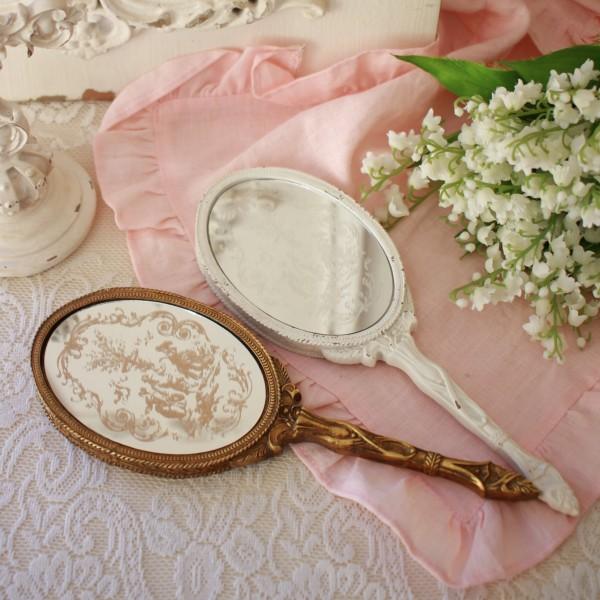 手鏡 ハンドミラー トワルドジュイ アンティーク風 ミラー ロココ調 鏡