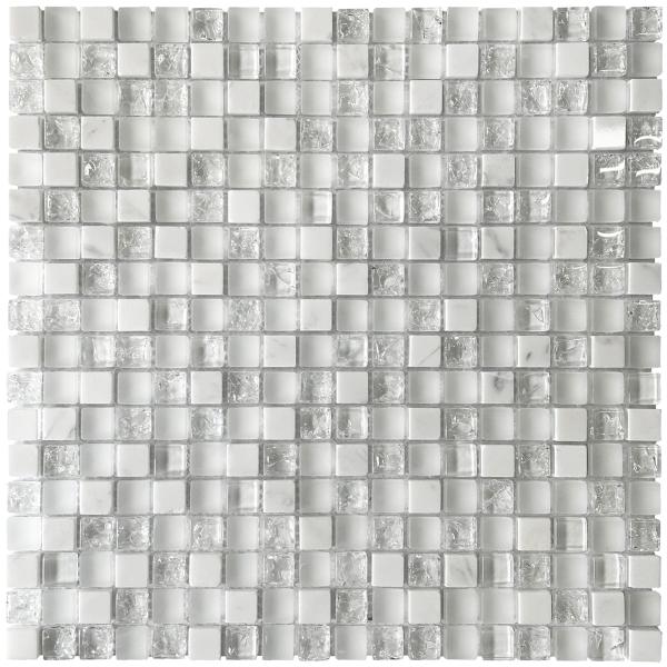 ガラスモザイクと大理石の異なる素材がミックスされたモザイクタイル。色彩豊かな表情と光のコントラストが高級感を演出。インテリア リビング キッチン 洗面所 などの 室内 壁用カフェ 店舗 商業施設 ・ 住宅 マンション などの リフォーム 新...