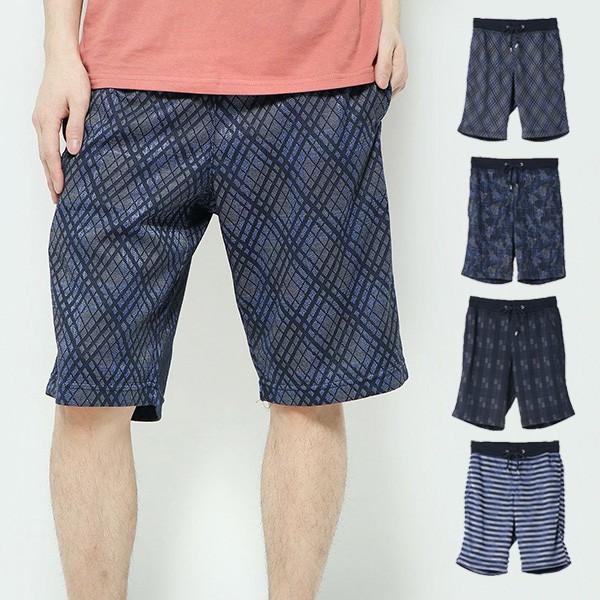 ハーフパンツ パンツ メンズ ショーツ ショートパンツ 5分丈 膝下 イージー 部屋着 リサイクル素材 エコ 総柄 ボーダー ウィンドウペン Sb 0253 516 メンズファッション Styleblockmen 通販 Yahoo ショッピング