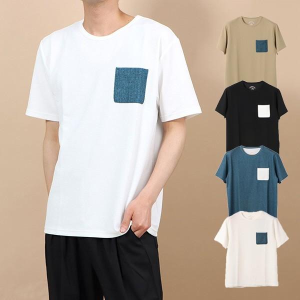 Tシャツ カットソー メンズ おしゃれ 無地 半 黒 ポケット付き 丸首 クルーネック ユニセックス トップス Sb 0403 0 メンズファッション Styleblockmen 通販 Yahoo ショッピング