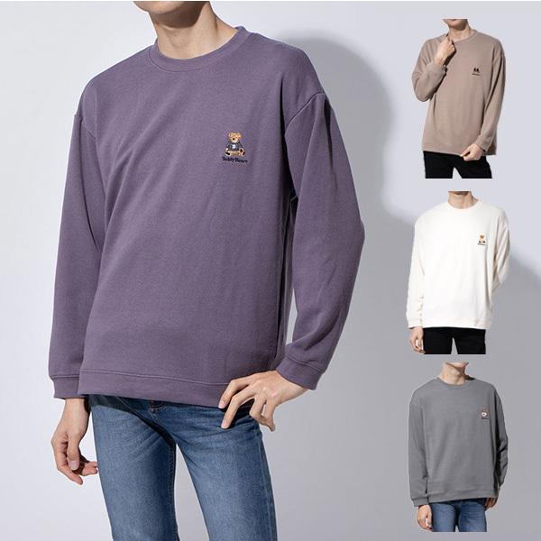 トレーナー スウェット 長袖 おしゃれ 裏毛 刺繍 ロゴ テディベア クルーネック 丸首 冬 秋 トップス ユニセックス メンズ Sb 0421 700 メンズファッション Styleblockmen 通販 Yahoo ショッピング