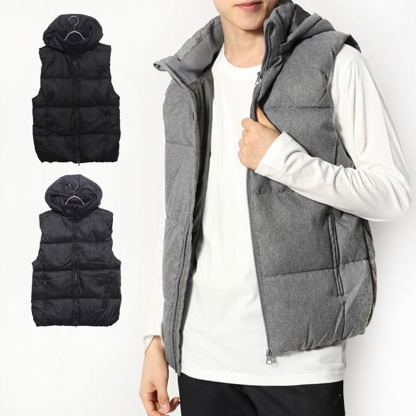 中綿ベスト ウールタッチ フードベスト フェイクダウンベスト 無地 ベーシック シンプル アウター メンズ セール 2818s Sb メンズファッション Styleblockmen 通販 Yahoo ショッピング