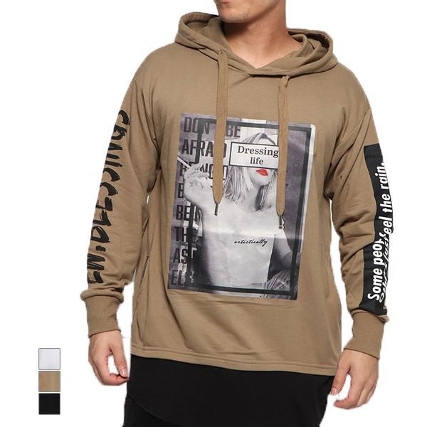 パーカー プルパーカー プルオーバー フォトプリント ロゴ 長袖 トップス メンズ Sb 0617 メンズファッション Styleblockmen 通販 Yahoo ショッピング