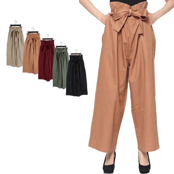 パンツ 春夏 ガウチョ ワイド ガウチョパンツ ワイドパンツ ハイウエスト リボン 綿 コットン ボトム レディース Sb メンズファッション Styleblockmen 通販 Yahoo ショッピング