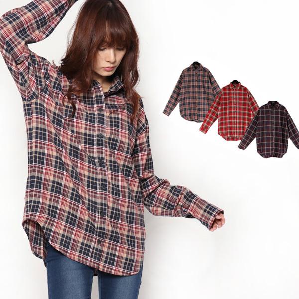 シャツ ブラウス 長袖 ドロップショルダー レギュラーシャツ レギュラーカラー チェック柄 ネルシャツ トップス レディース Sb メンズファッション Styleblockmen 通販 Yahoo ショッピング
