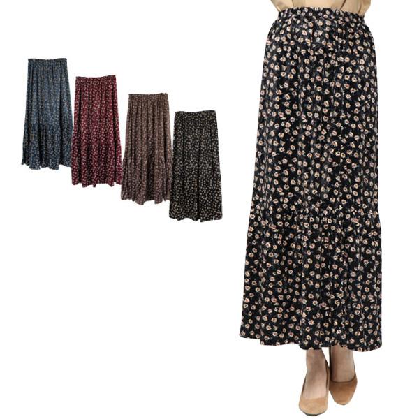 スカート 春夏 スカート マキシスカート フレアスカート 花柄 ベロア ロングスカート 総柄 プリント ボトムス レディース Sb Styleblock スタイルブロック 通販 Yahoo ショッピング