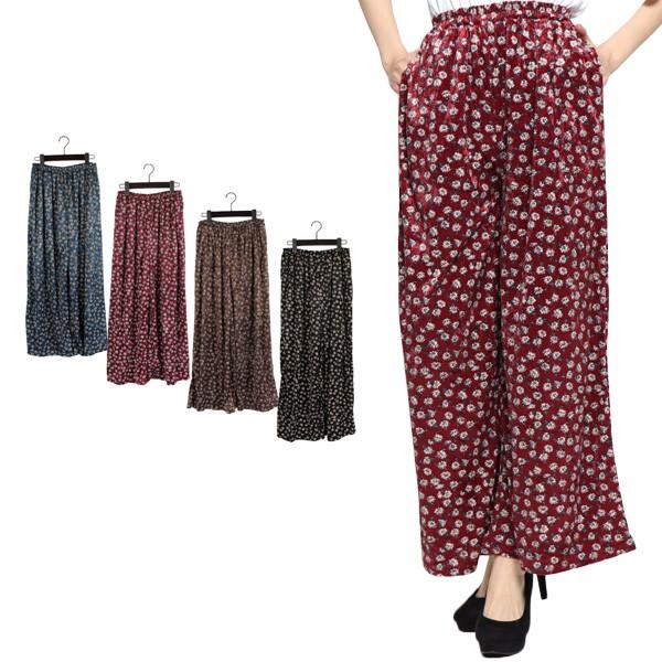 パンツ 春夏 ワイドパンツ ガウチョパンツ ワイド ガウチョ 花柄 ロング ウエストゴム ベロア 総柄プリント ボトムス レディース Sb メンズファッション Styleblockmen 通販 Yahoo ショッピング