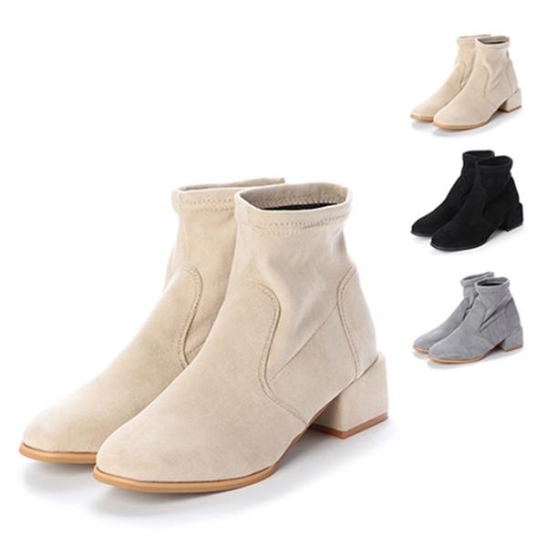 ブーツ ショートブーツ 太ヒール ローヒール 5cmヒール スエード調 合皮 シンプル シューズ 靴 レディース Sb 5248c パーティードレス Style Block 通販 Yahoo ショッピング