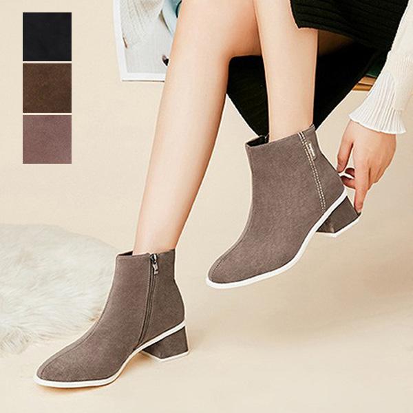 ブーツ ショートブーツ スエード調 合皮 太ヒール チャンキーヒール 合皮 靴 シューズ レディース Sb 53c パーティードレス Style Block 通販 Yahoo ショッピング