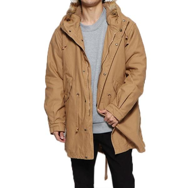 はこぽす対応商品 無地 ファー付き 裏ボア ミリタリーコート モッズコート コート ベーシック メンズ アウター 中綿入り モッズ ミリタリージャケット カラー ベージュ Www Mouthdocs Com