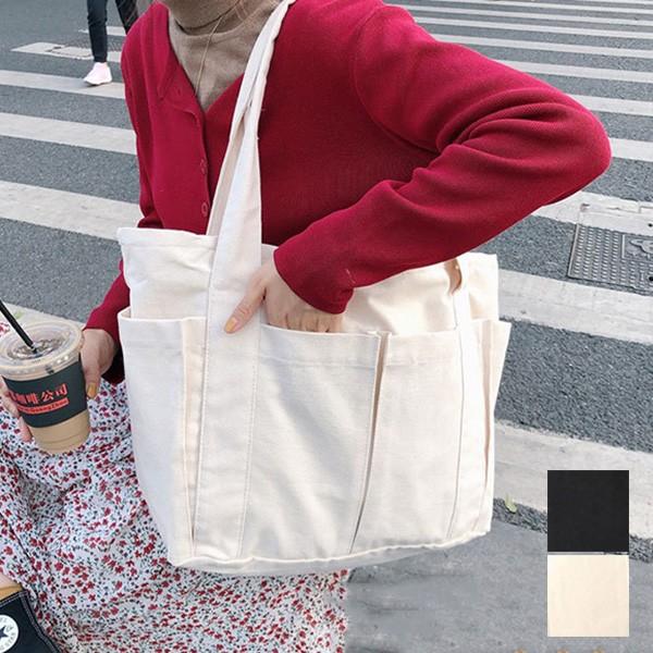 バッグ トート ショルダー 大きめ 通勤 肩掛け キャンバス 帆布 ファスナー付き 布 無地 鞄 レディース Sb Bag197 Styleblock スタイルブロック 通販 Yahoo ショッピング
