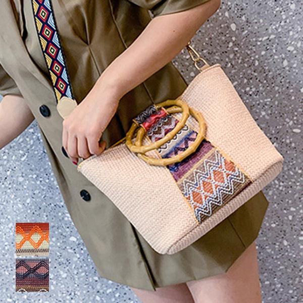 かごバッグ ショルダーバッグ ハンドバッグ 2way ストロー エスニック柄 麦わら 軽い 夏 バッグ 鞄 レディース Sb Bag233 パーティードレス Style Block 通販 Yahoo ショッピング
