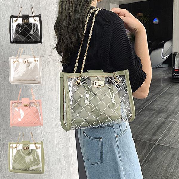 ショルダーバッグ クリアバッグ Pvc ポーチ付き バッグインバッグ チェーン 小さめ 夏 バッグ 鞄 レディース Sb Bag451 メンズファッション Styleblockmen 通販 Yahoo ショッピング