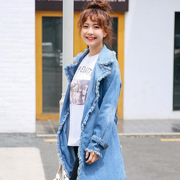 デニムジャケット ジャケット コート ロング丈 秋 冬 ベルト付き 長袖 無地 アウター レディース Sb Coat0 パーティードレス Style Block 通販 Yahoo ショッピング