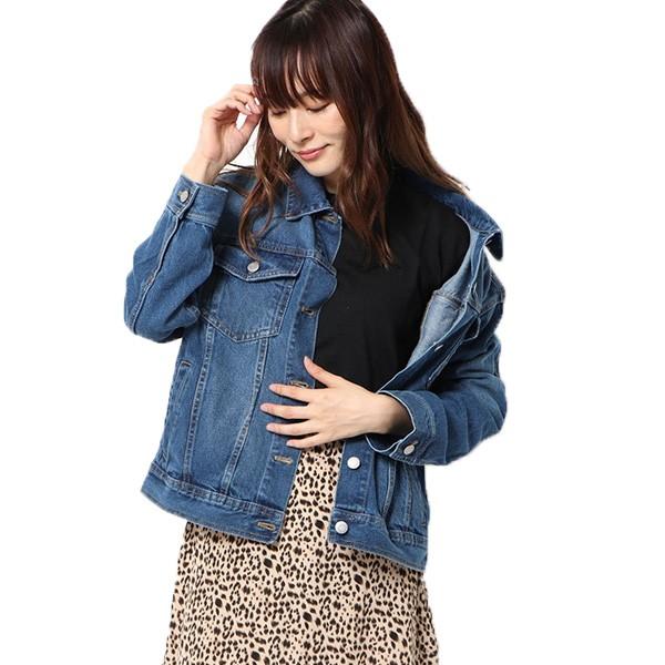 ジャケット デニムジャケット Gジャン ビッグシルエット オーバーサイズ ミディアム カジュアル 長袖 無地 アウター レディース Sb F 1 Styleblock スタイルブロック 通販 Yahoo ショッピング