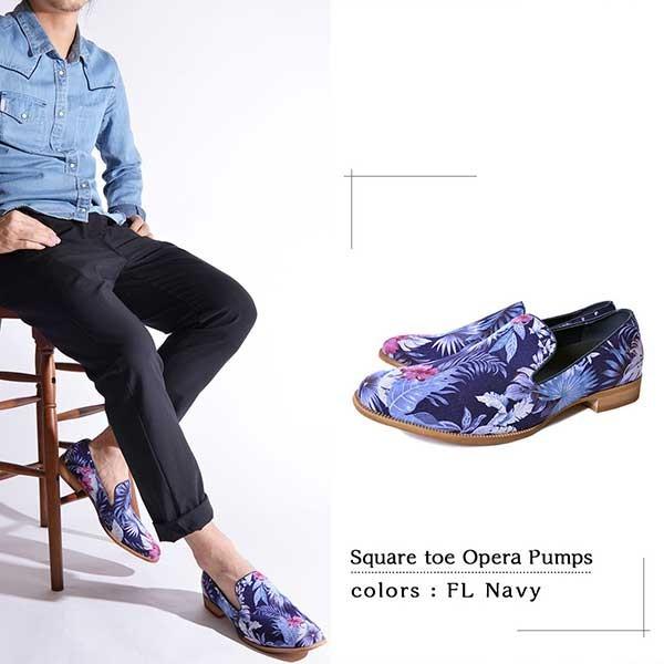 オペラシューズ ドレスシューズ メンズ カジュアルシューズ レザー ボタニカル 編み込み キャンバス リゾート Sb Glbt 048 メンズファッション Styleblockmen 通販 Yahoo ショッピング