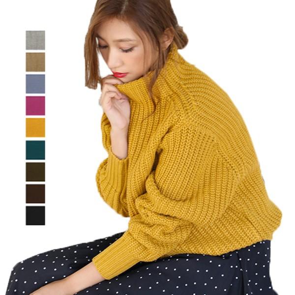 ニット セーター ハイネック ローゲージ 長袖 無地 アクリル トップス レディース Sb H メンズファッション Styleblockmen 通販 Yahoo ショッピング