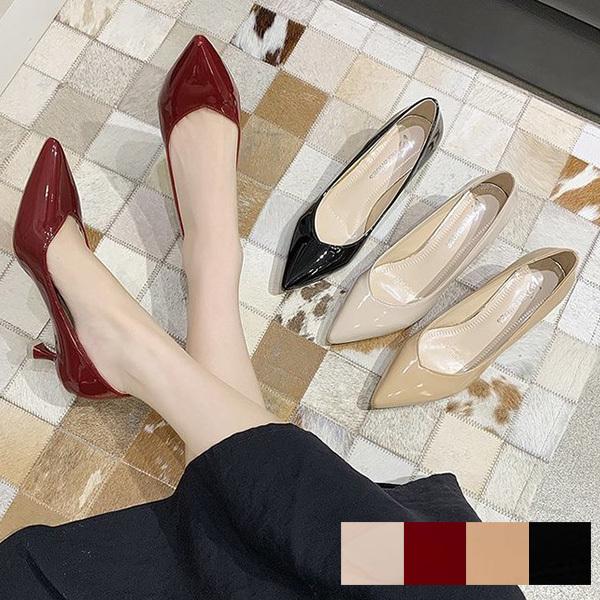 パンプス ローヒール 痛くない 歩きやすい 黒 オフィス 結婚式 キトゥンヒール ポインテッドトゥ エナメル シューズ 靴 レディース セール 2818s Sb Pumps086 パーティードレス Style Block 通販 Yahoo ショッピング