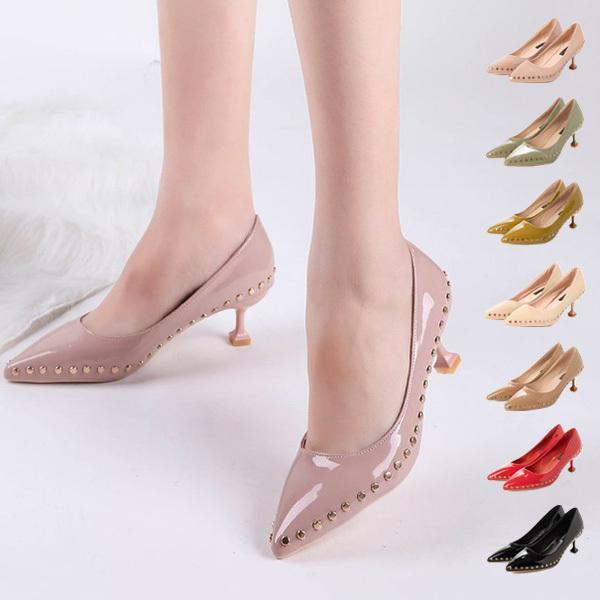 パンプス ハイヒール ピンヒール ポインテッドトゥ 黒 スタッズ エナメル シューズ 靴 レディース Sb Pumps095 メンズファッション Styleblockmen 通販 Yahoo ショッピング