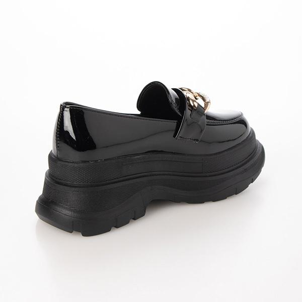STYLEBLOCK ローファー パンプス 厚底 チェーン 黒 歩きやすい STYLEBLOCK ローファー パンプス 厚底 チェーン 黒 歩きやすい